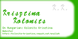 krisztina kolonits business card